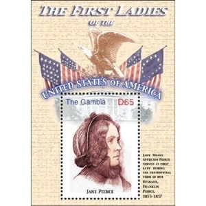 Gambia - The First Ladies Of The United States - JANE PIERCE - Souvenir Stamp sheet - MNH