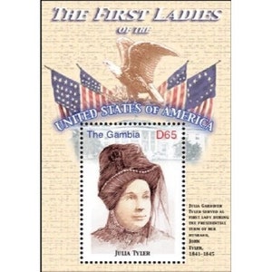 Gambia - The First Ladies Of The USA - JULIA TYLER - Sonderbriefmarkenbogen - postfrisch