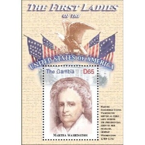 Gambia - The First Ladies Of The United States - MARTHA WASHINGTON - Souvenir Stamp Sheet - MNH