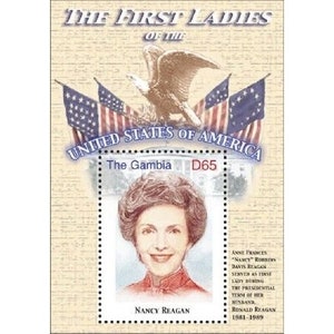 Gambia - The First Lady Of The United States - NANCY REAGAN - Souvenir Stamp Sheet - MNH