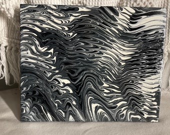 Black and white acrylic painting