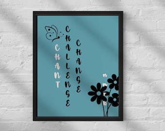 Future Division Soka Gakkai - Butterfly Flowers Wall Art - Nam Myoho Renge Kyo - Nichiren Buddhism - Printable Posters For Kids - Downloads
