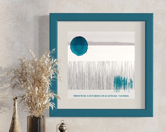 Gosho Art Card - Nichiren Buddhism - Moon Art - Original Buddhist Artwork - Contemporary Art - Sun and Moon - Daishonin