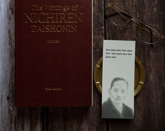 Makiguchi Sensei - Customizable Bookmark for Nichiren Buddhists - Charcoal Drawing - Original Artwork - Soka Gakkai - Mentor Disciple