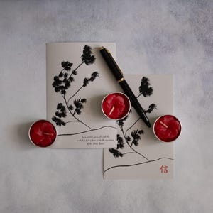 Gosho Art - Nichiren Buddhists - Sumi-e - Kanji Faith - 2 Design Variations - Nam Myoho Renge Kyo - Original Art - Lotus Sutra - Japanese