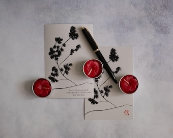 Gosho Art - Nichiren Buddhists - Sumi-e - Kanji Faith - 2 Design Variations - Nam Myoho Renge Kyo - Original Art - Lotus Sutra - Japanese