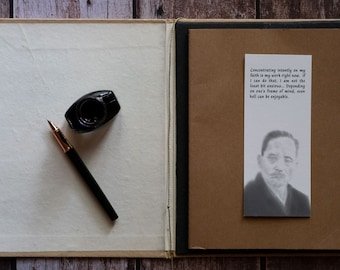 Bookmark for Nichiren Buddhists - Quotes About Life - Black and White Fine Art Drawing - Makiguchi Sensei - Nichiren Daishonin