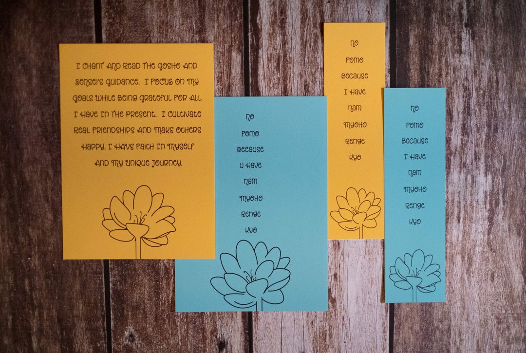 Buy No FOMO Nam Myoho Renge Kyo 9 Color Choices Affirmation Cards ...