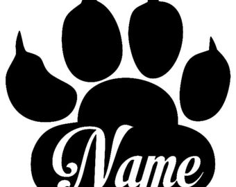 1x Aufkleber Pfote Pfoten Hunde WUNSCHNAME Sticker Auto Tatze Name paw dog Herzz Hund Herz xy