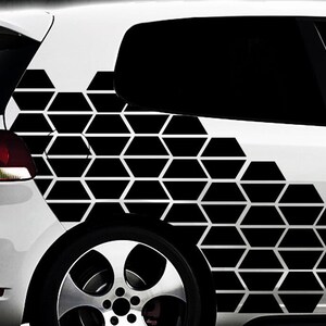 Hexagon Pixel Cyber Camouflage y Set Bilklistermärken Tuning Väggdekaler