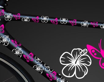 HR-WERBEDESIGN 108 Adesivi Auto Ibisco, Fiori E Farfalle – Vari Colori, Resistenti Autolavaggio, Made In Germany