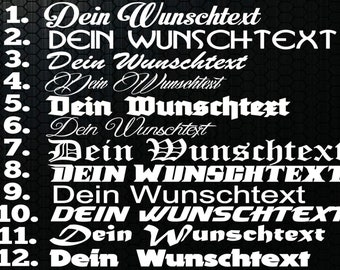 2x WUNSCHTEXT 10cm Breit Aufkleber Auto Domain Cartattov Beschriftung Schriftzug