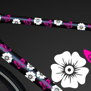 12-piece bicycle hibiscus stickers hibiscus flowers butterflies BikeCyrcly