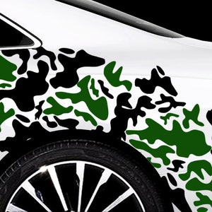 Hexagon Wellen Pixel Cyber Camouflage XXL Set Auto Aufkleber Sticker Tuning Wandtattoox Waben Car x Autoaufkleber