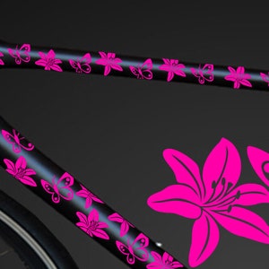 12-delige fietshibiscusstickers hibiscus bloemen vlinders BikeCyryx