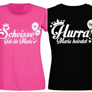 Personalisiertes Junggesellinnenabschied T-Shirt Name Wunschname Braut Junggesellenabschied Bride Damen JGA SECURITY BRAUT Hochzeit Party Bild 1