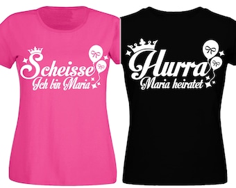 Personalisiertes Junggesellinnenabschied T-Shirt Name Wunschname Braut Junggesellenabschied Bride Damen JGA SECURITY BRAUT Hochzeit Party