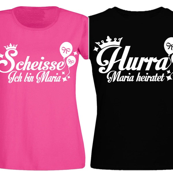 Personalisiertes Junggesellinnenabschied T-Shirt Name Wunschname Braut Junggesellenabschied Bride Damen JGA SECURITY BRAUT Hochzeit Party