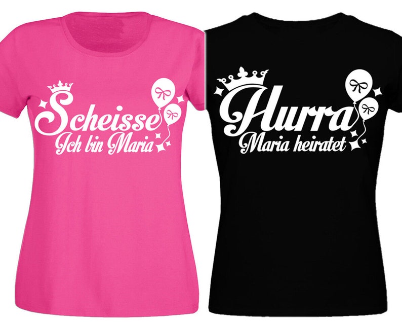 Personalisiertes Junggesellinnenabschied T-Shirt Name Wunschname Braut Junggesellenabschied Bride Damen JGA SECURITY BRAUT Hochzeit Party Bild 1