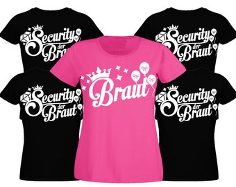 Bachelorette Party T-Shirt Bachelorette Party Security Bride Ladies JGA SECURITY of the BRIDE Wedding Party Drinking