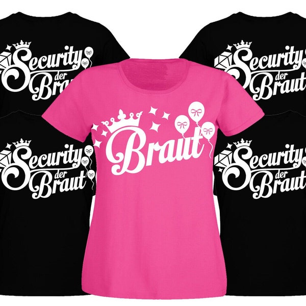 Hen Party T-Shirt Bachelor Party Security Bride Ladies JGA SECURITY the BRIDE Wedding Party Drinking
