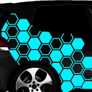 Hexagon Pixel Cyber Camouflage XXL Set Auto Aufkleber Sticker Tuning Wandtattook Waben xx