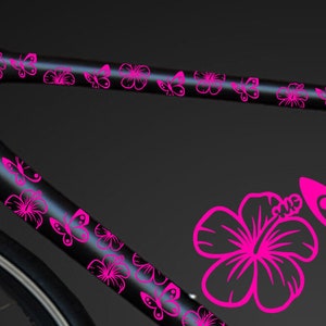 12-piece bicycle hibiscus stickers hibiscus flowers butterflies BikeCyry