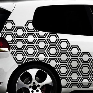 Hexagon Pixel Cyber Camouflage nks Set Car Sticker Tuning Wall Decalx