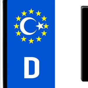 2x Sticker Türkiye ISLAM Turkey türkiye License Plate Number Plate Badge Half