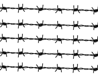 Pack of 5 Barbed Wire Barbed Wire Stickers Checked Pattern Check Sticker Taxi Decor