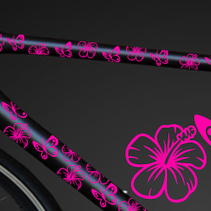 24-piece bicycle hibiscus stickers hibiscus flowers butterflies BikeCyry