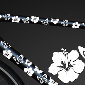 24-piece bicycle hibiscus stickers hibiscus flowers butterflies BikeCyrcl