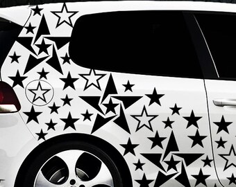 93-piece star car sticker set sticker tuning wall tattoo flowers x