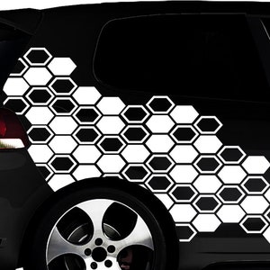 Hexagon Pixel Cyber Camouflage XXL Set Car Sticker Tuning Wall Decal