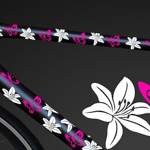 12-piece bicycle hibiscus stickers hibiscus flowers butterflies BikeCyxyx