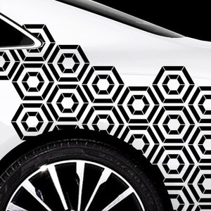 Hexagon Pixel Cyber Camouflage XXL Set Auto Aufkleber Sticker Tuning Wandtattoox Waben Car x Automobil