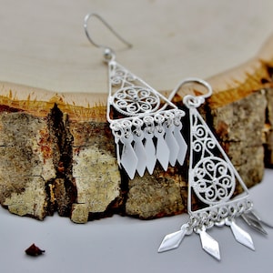 925 Sterling Silver Earrings for Women. 925 Sterling Silver Dangle & Drop Earrings. Dangling Chandelier Earrings. Gift for Her.