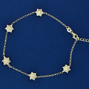 925 sterling silver anklet, silver turtle anklet, 925 anklet silver , adjustable 10 inch anklet gift for her, 925 silver anklet.
