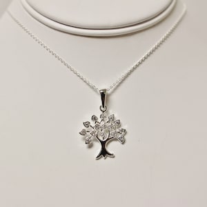 925 Sterling silver pendant, Necklace with CZ tree of life necklace