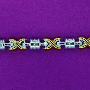 925 sterling silver bracelet , two tone stampato gold plated bracelet , 925 silver bracelet ,  silver bracelet gift for her
