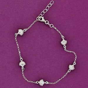 925 sterling silver anklet,  925 anklet silver ,adjustable 10 inch anklet gift for her, 925 silver anklet,  silver seashell anklet.
