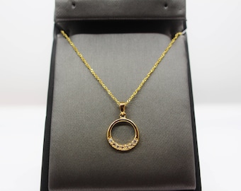 925 Sterling silver fancy gold cz pendant necklace