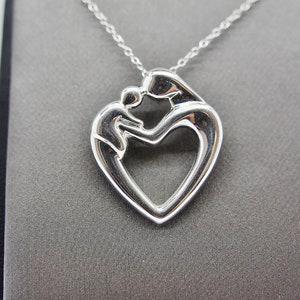 925 Sterling silver necklace pendant,  mother-child pendant necklace, 925 sterling silver necklace pendant