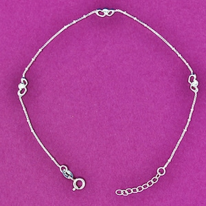 925 sterling silver anklet, open heart anklet , 925 anklet silver ,10 inch anklet gift for her, 925 silver anklet, silver anklet with beads