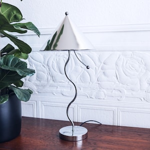 Vintage Postmodern Wavey Chrome Table Lamp 80s Design 80s Lamp Table Lamp