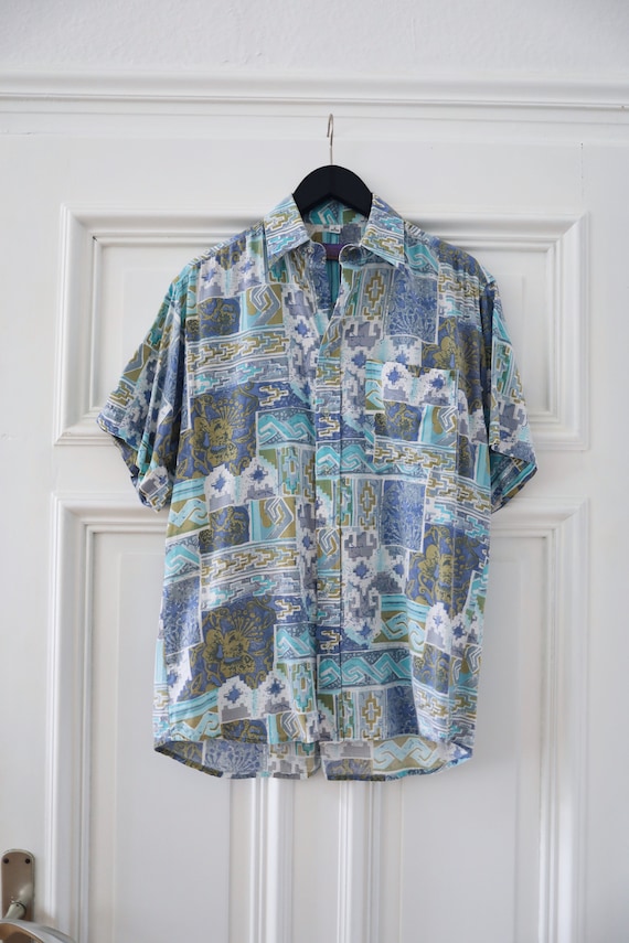 True Vintage Hemd Bluse 80s 90s pattern Shirt Must