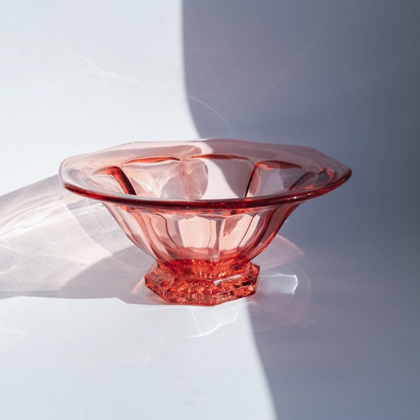 Pink vintage Glass Bowl 60s 70s Retro Glas Schale Rosa