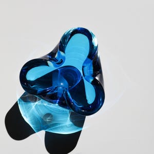 Vintage Murano Glass Bowl Ashtray Mid Century Blue Ashtray Murano Glass Retro 60s 70s