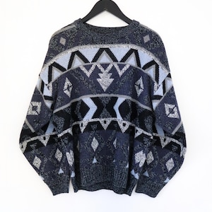 True Vintage Strickpullover 90er Retro Pullover Muster 90s Pattern