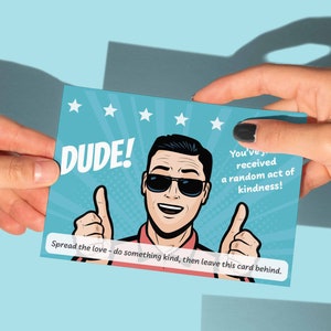 Pay-it-Forward-Karten. Zufalls Akt der Freundlichkeit Karten. Freundlichkeit Herausforderung. Geschenkanhänger. Druckbares PDF.